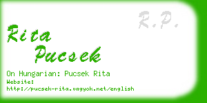 rita pucsek business card